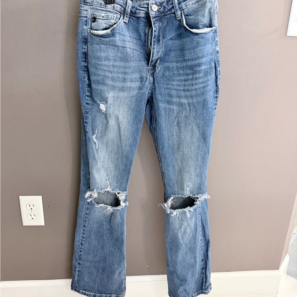 KanCan Light Blue Distressed Boot Cut Jeans